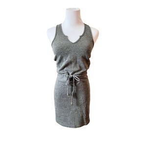 Guess Vneck Racerback Gray Knit‎ Drop Waist Sleeveless Dress XS Coverup Beach